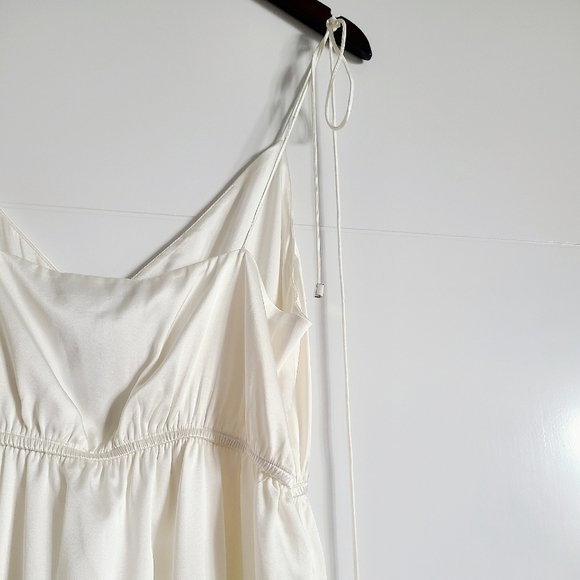 Retrofête Diane Embellished Satin Mini Dress, Size Large, White, NWT - Picture 13 of 16